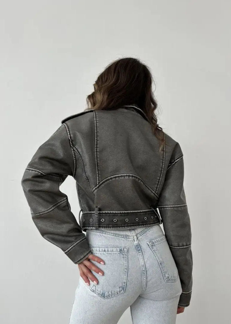 Women's Washed faux leather Jacket