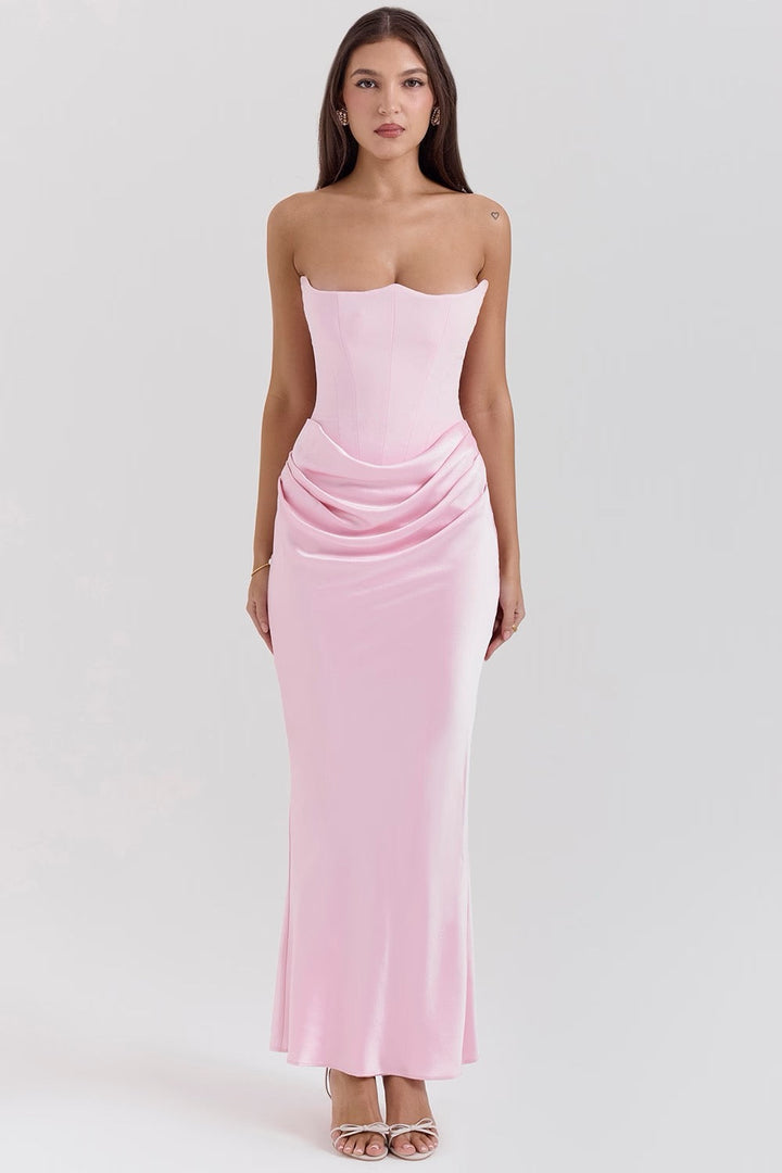 Mia Strapless Corset Maxi Dress
