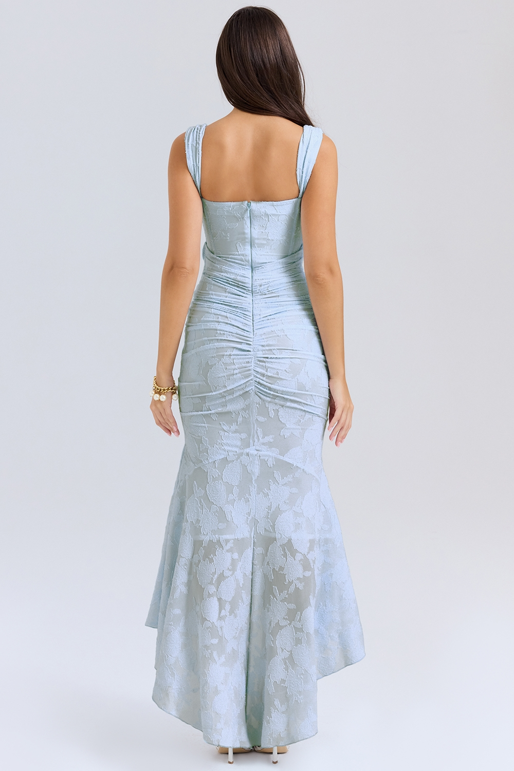 Lace Corset Wedding Guest Maxi Dress