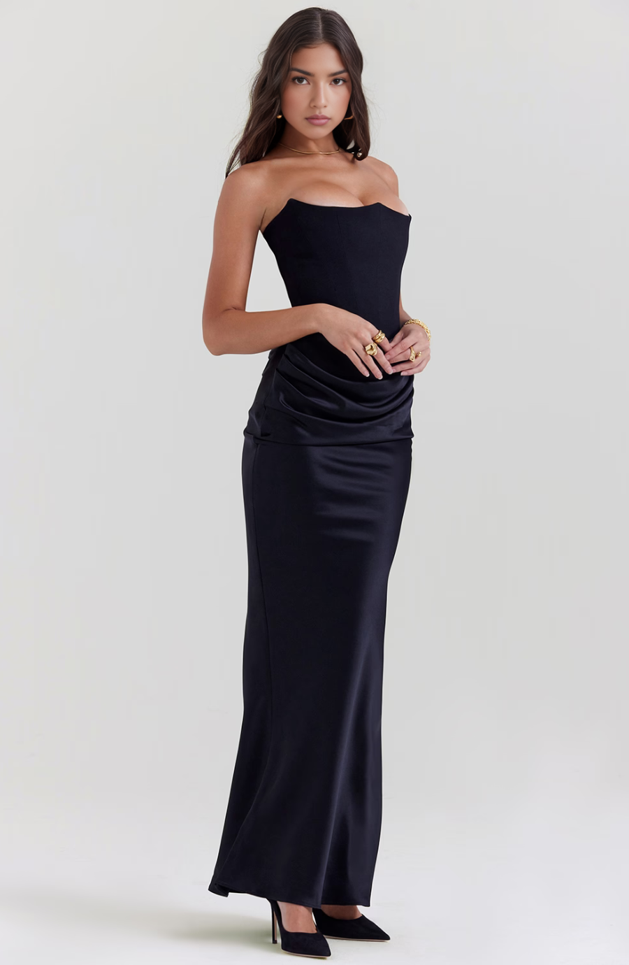 Mia Strapless Corset Maxi Dress