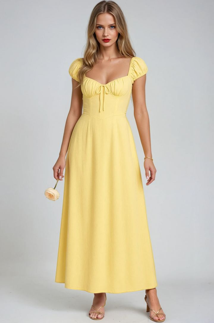 Empire Yellow Prom Maxi Dress