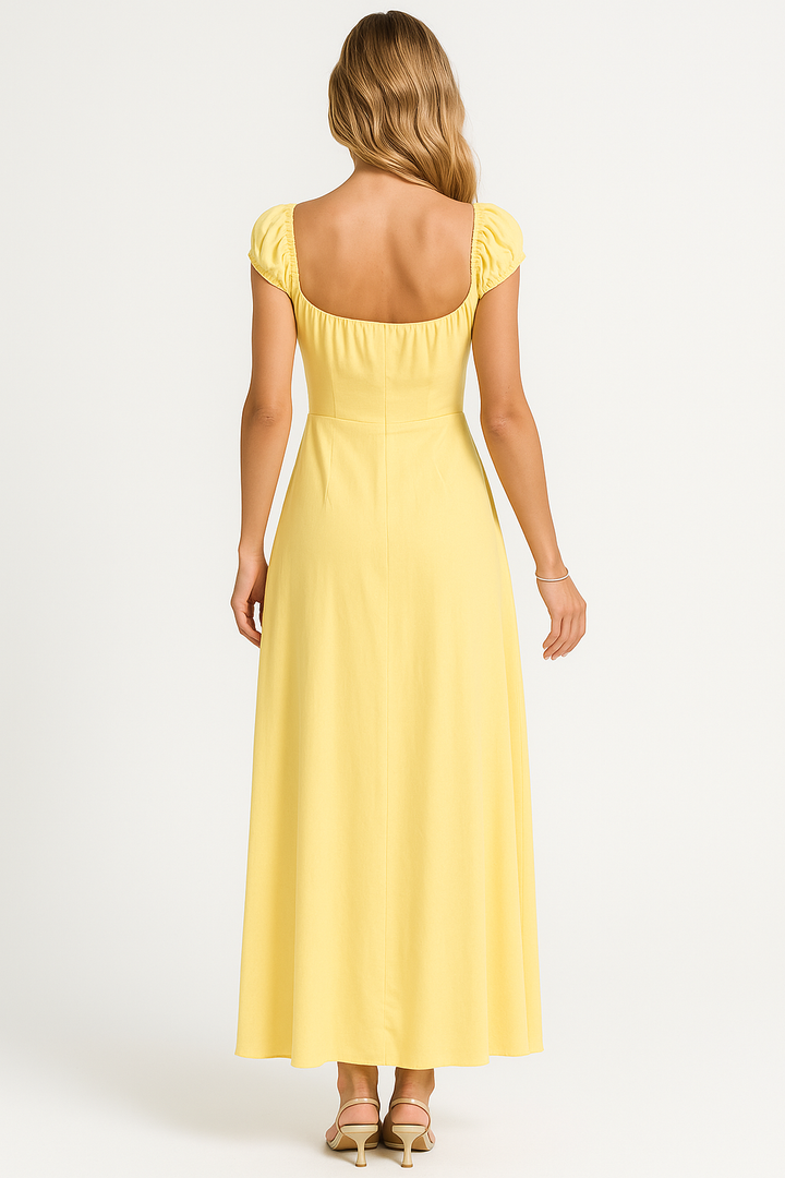 Empire Yellow Prom Maxi Dress