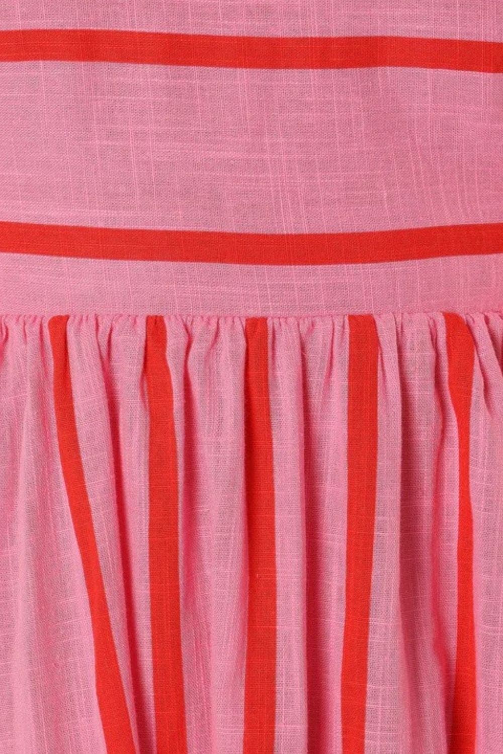 Striped Strappy Summer Beach Maxi Dress