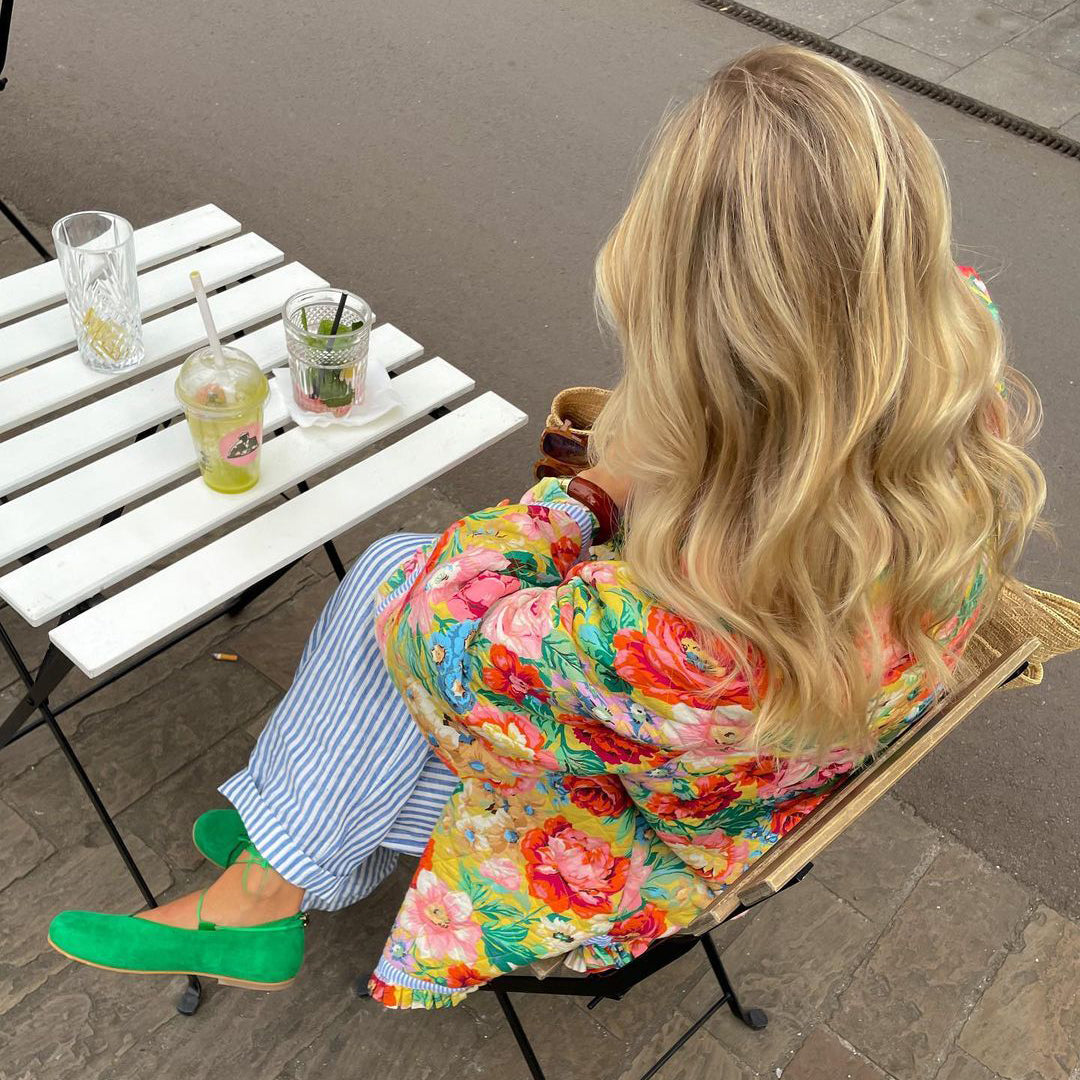 Women's Vintage-Inspired Quilted Floral Jacket