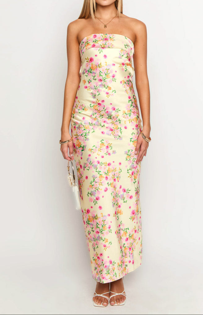 Yellow Summer Bloom Maxi Dress