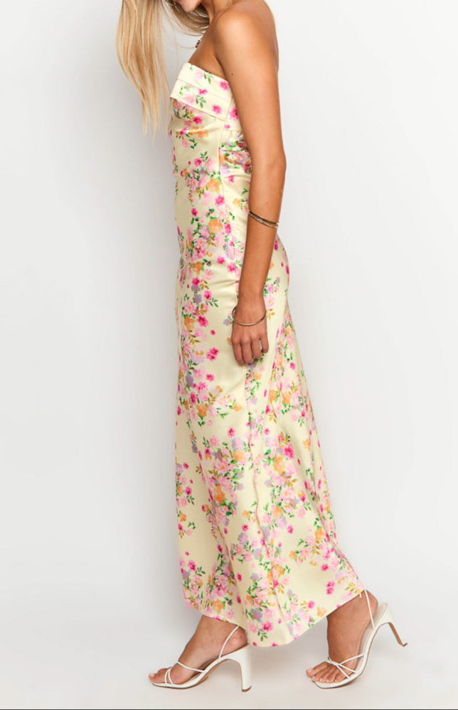 Yellow Summer Bloom Maxi Dress