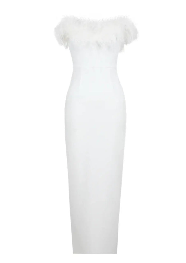 White Evening Wedding guest Maxi dress
