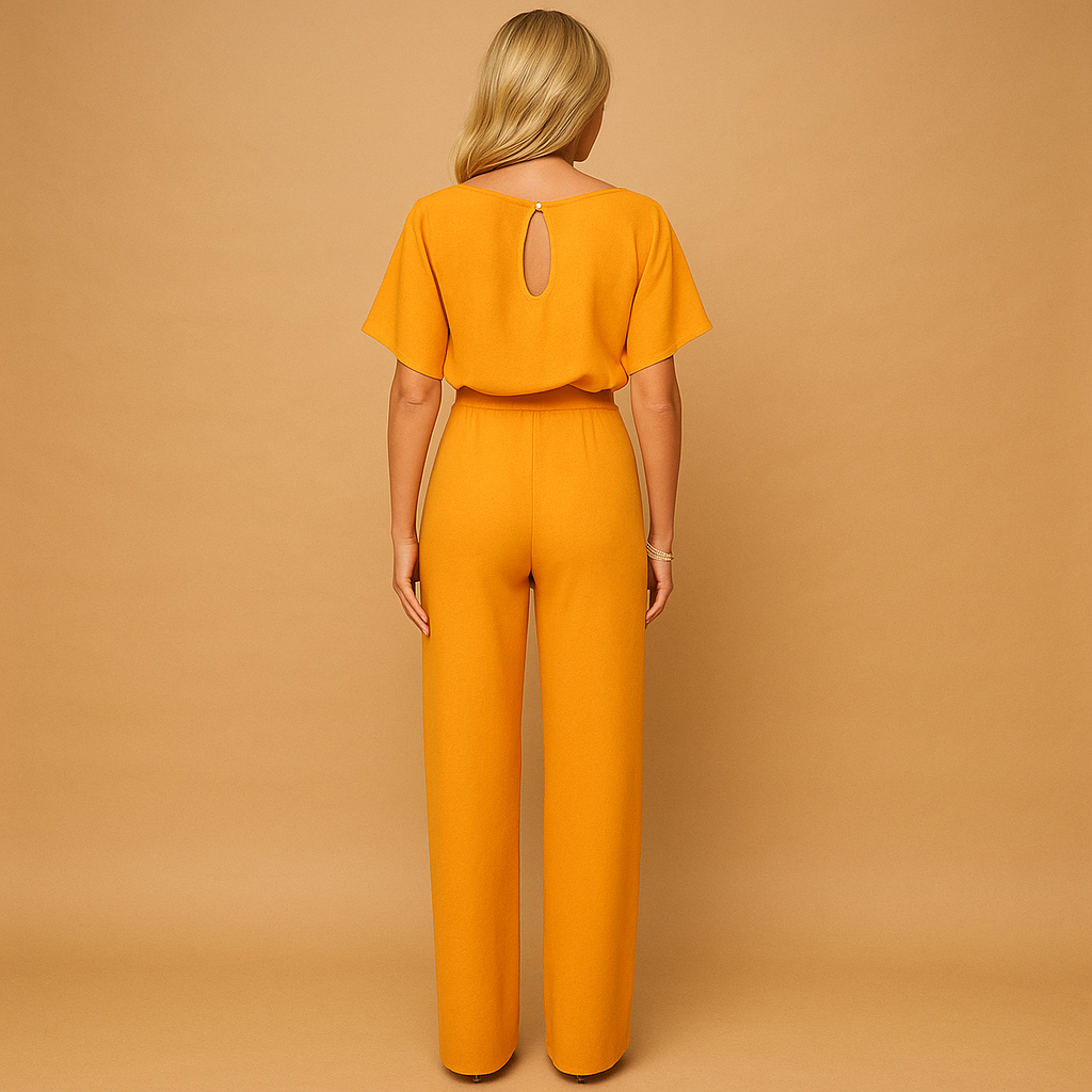 High-waist jumpsuit with lace-up detail for women | Celeste