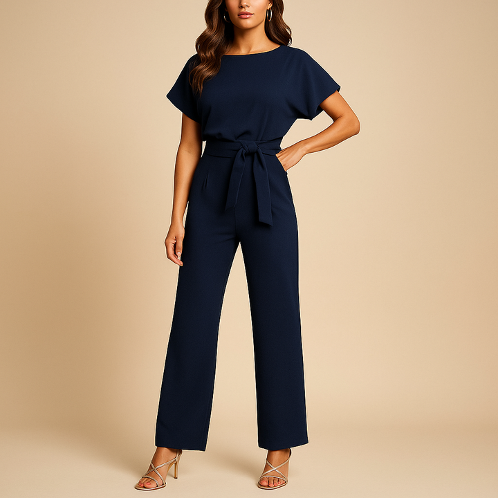 High-waist jumpsuit with lace-up detail for women | Celeste