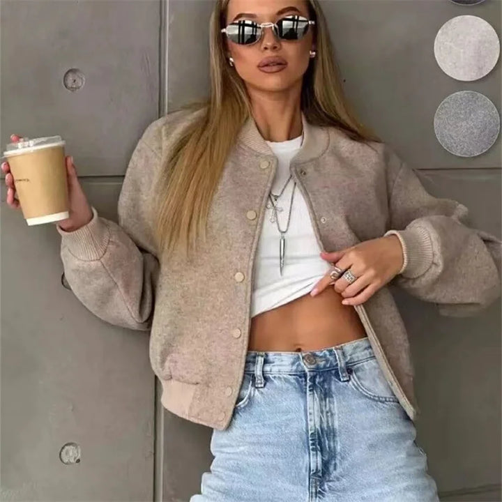 Women's Light Cropped Bomber Jacket