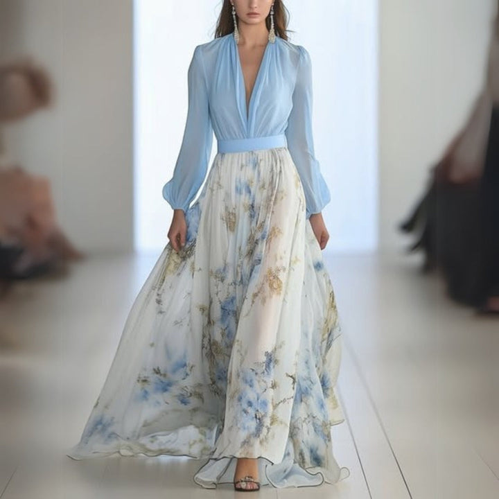 Elegant Floral Summer Party Maxi Dress