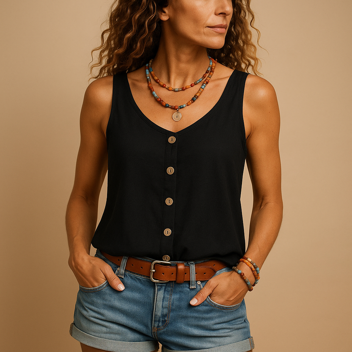 Sleeveless V-neck summer top for women | Naomi