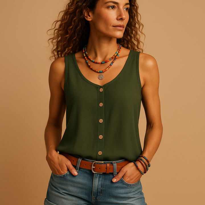 Sleeveless V-neck summer top for women | Naomi