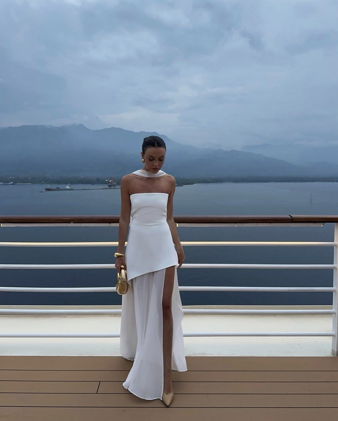 Valerie Asymmetrical Wedding Guest Maxi Dress