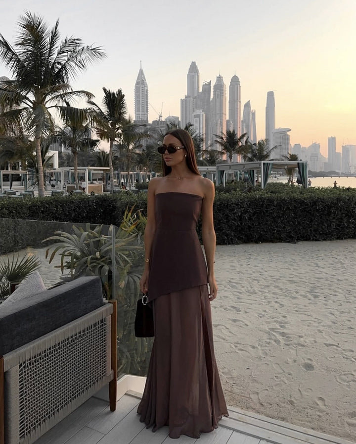 Valerie Asymmetrical Wedding Guest Maxi Dress