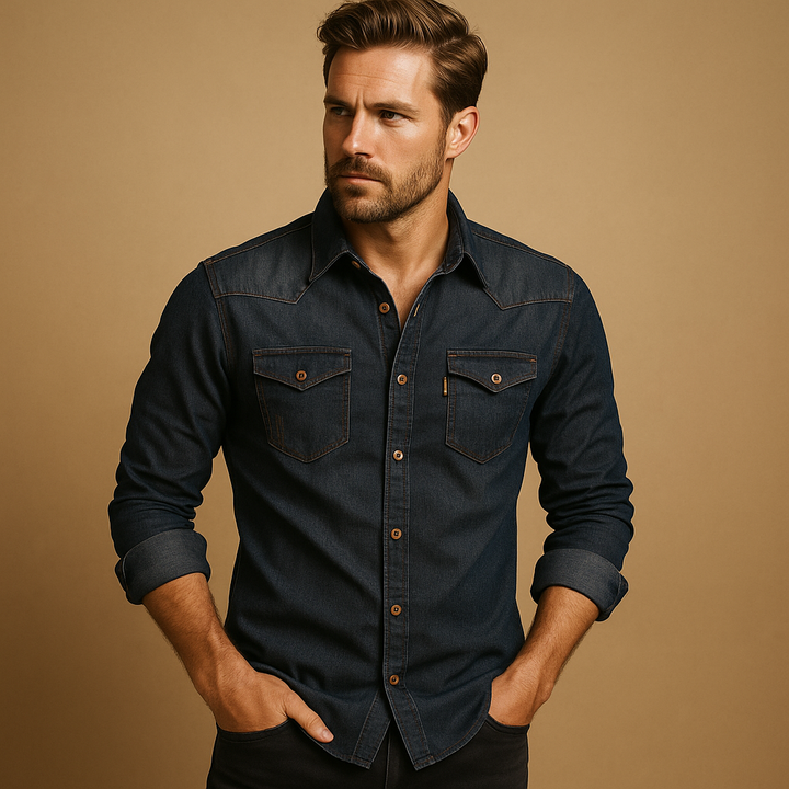 Casual long sleeve cotton shirt for men | Ethan