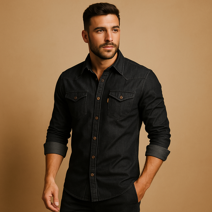 Casual long sleeve cotton shirt for men | Ethan