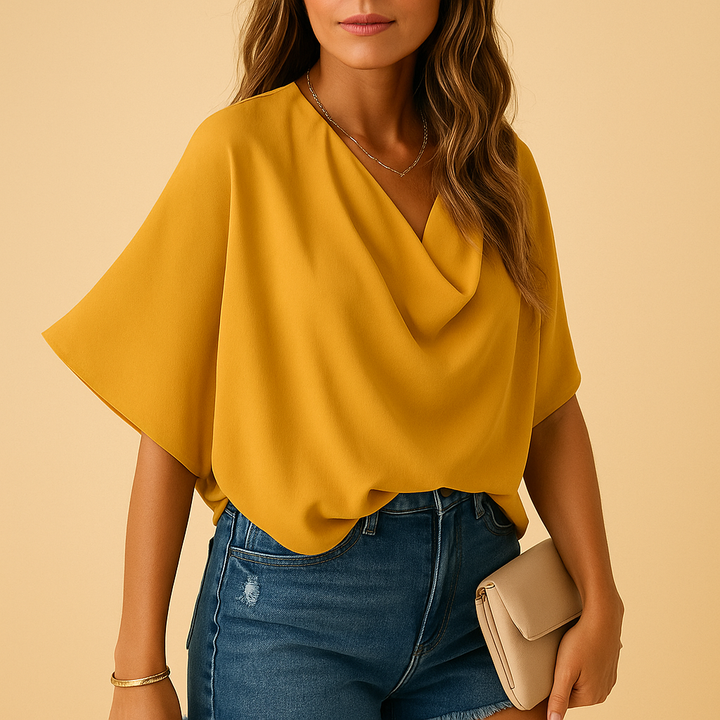Chiffon blouse with batwing sleeves for women | Hazel