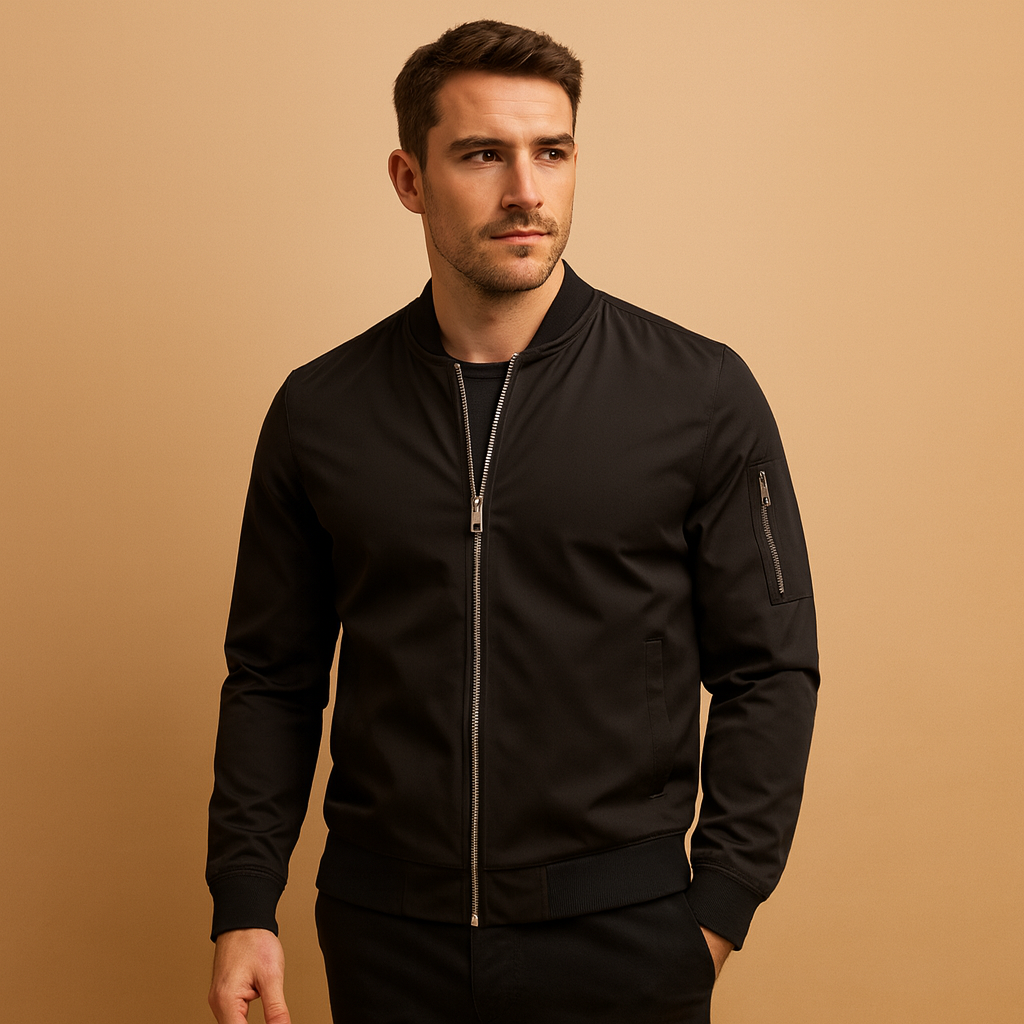 Classic bomber jacket with zip for men | Ethan