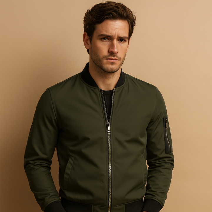 Classic bomber jacket with zip for men | Ethan