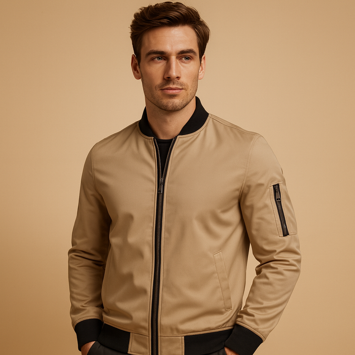 Classic bomber jacket with zip for men | Ethan