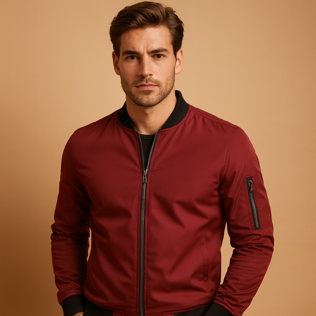 Classic bomber jacket with zip for men | Ethan