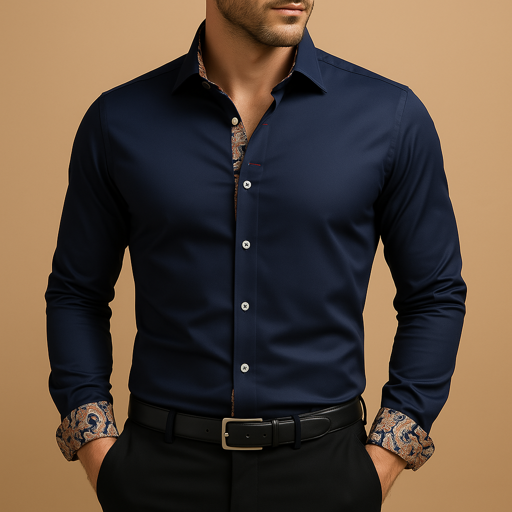 Classic long sleeve shirt for men with modern fit | Nathan