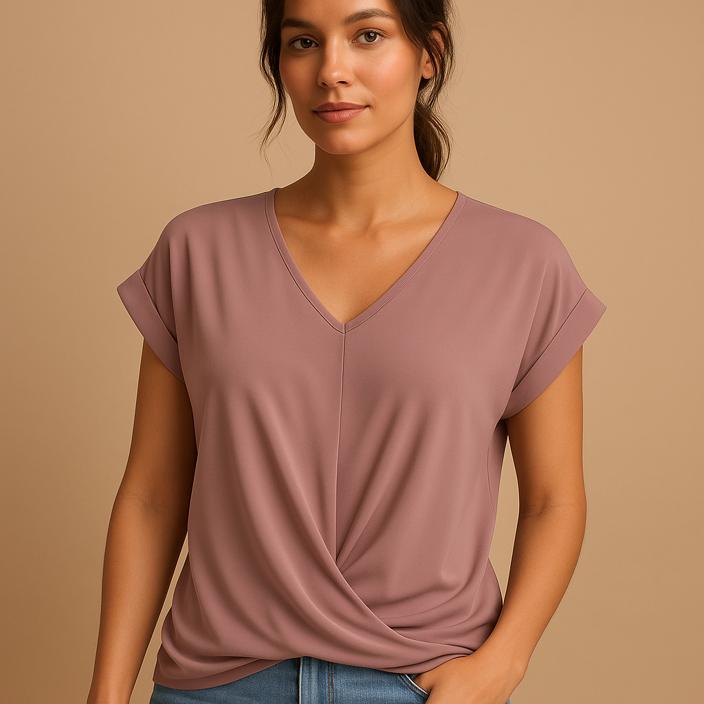 Classic V-neck blouse for women | Evelyn