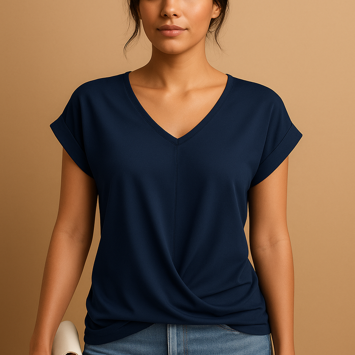 Classic V-neck blouse for women | Evelyn