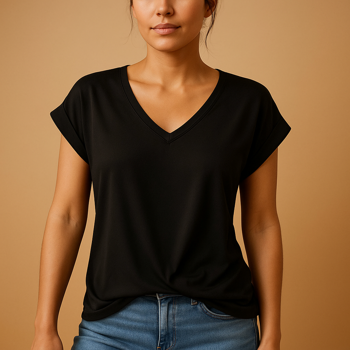 Classic V-neck blouse for women | Evelyn