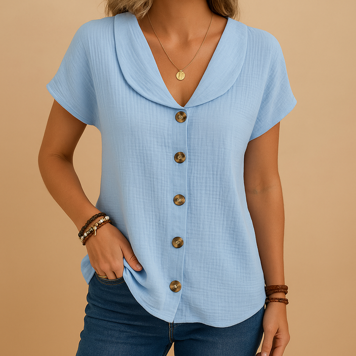 Elegant button blouse for women | Hazel