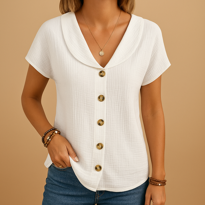 Elegant button blouse for women | Hazel