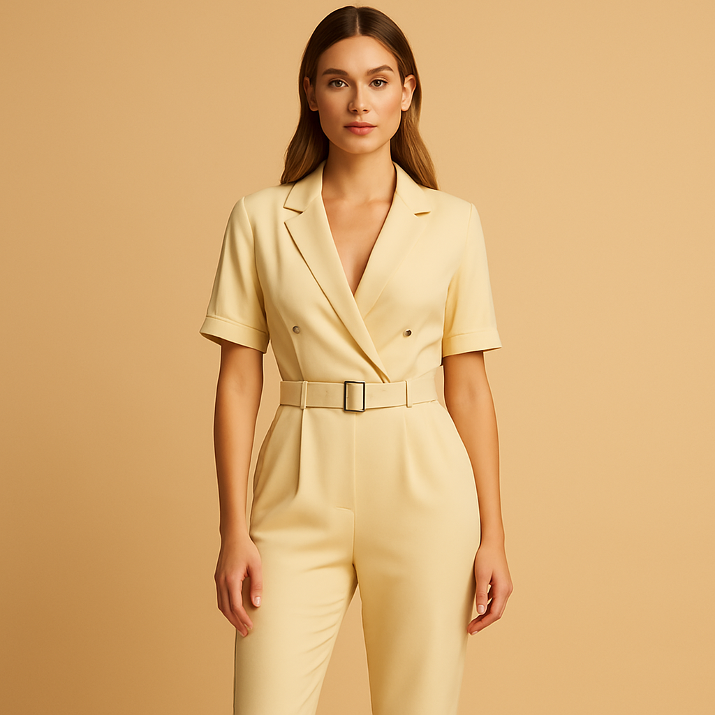 Elegant jumpsuit with V-neck for women | Sophia