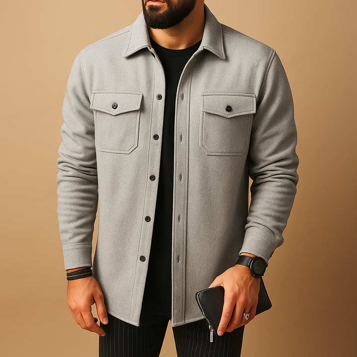 Warm flannel long sleeve shirt for men | Ethan