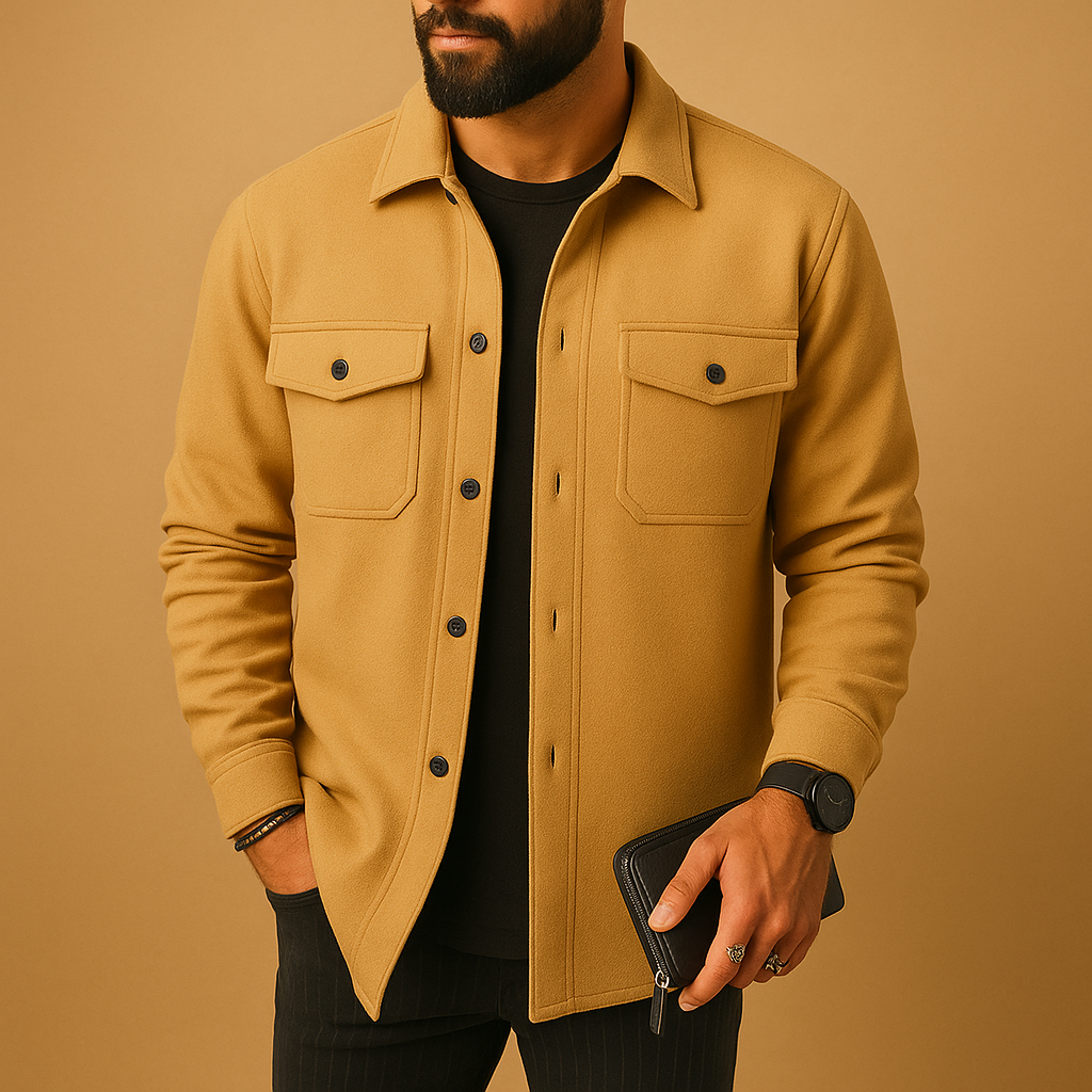 Warm flannel long sleeve shirt for men | Ethan