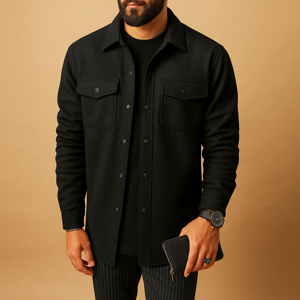 Warm flannel long sleeve shirt for men | Ethan