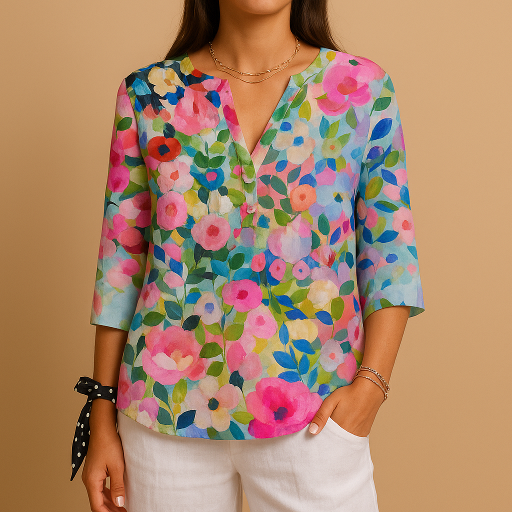 Floral button blouse for women | Hazel