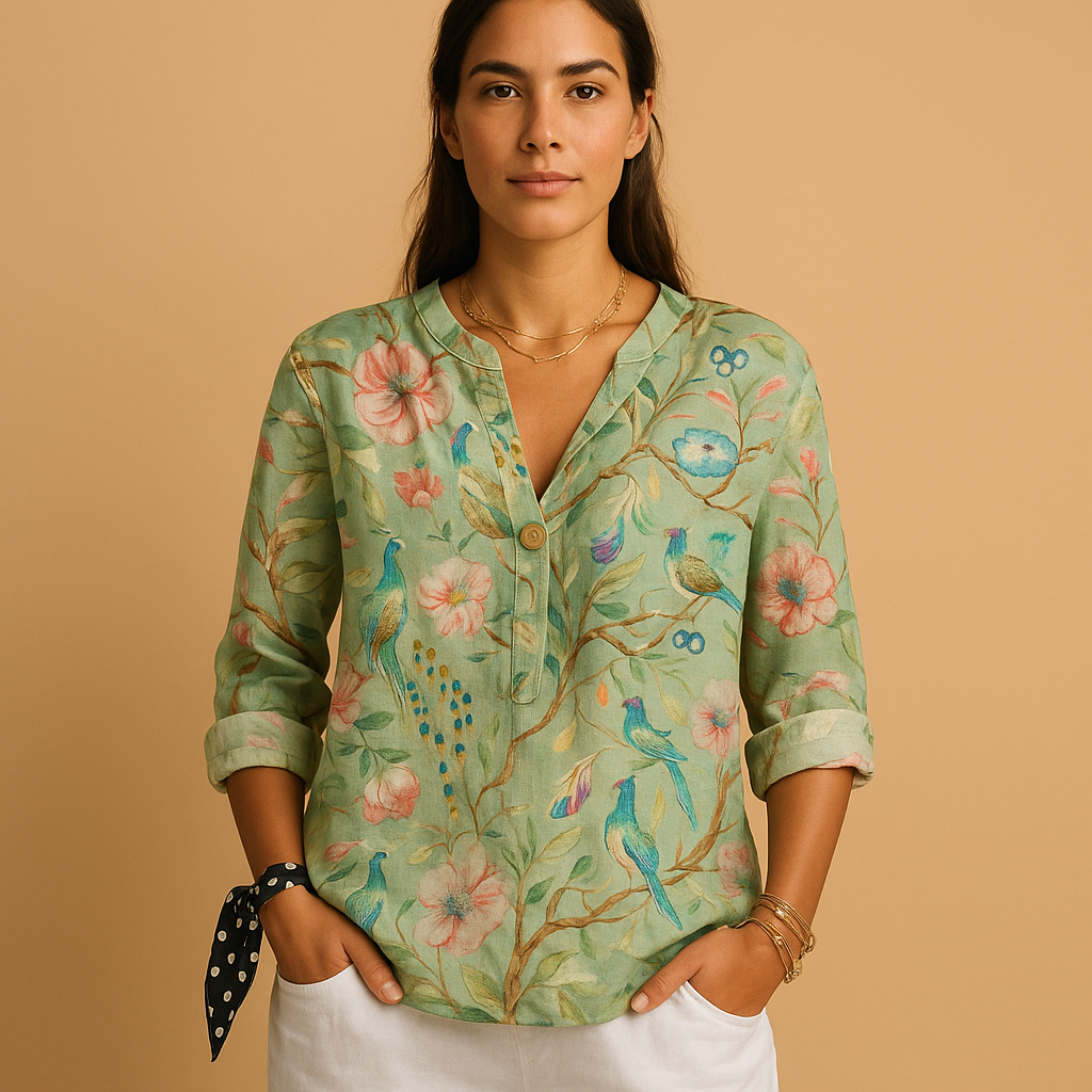 Floral button blouse for women | Hazel