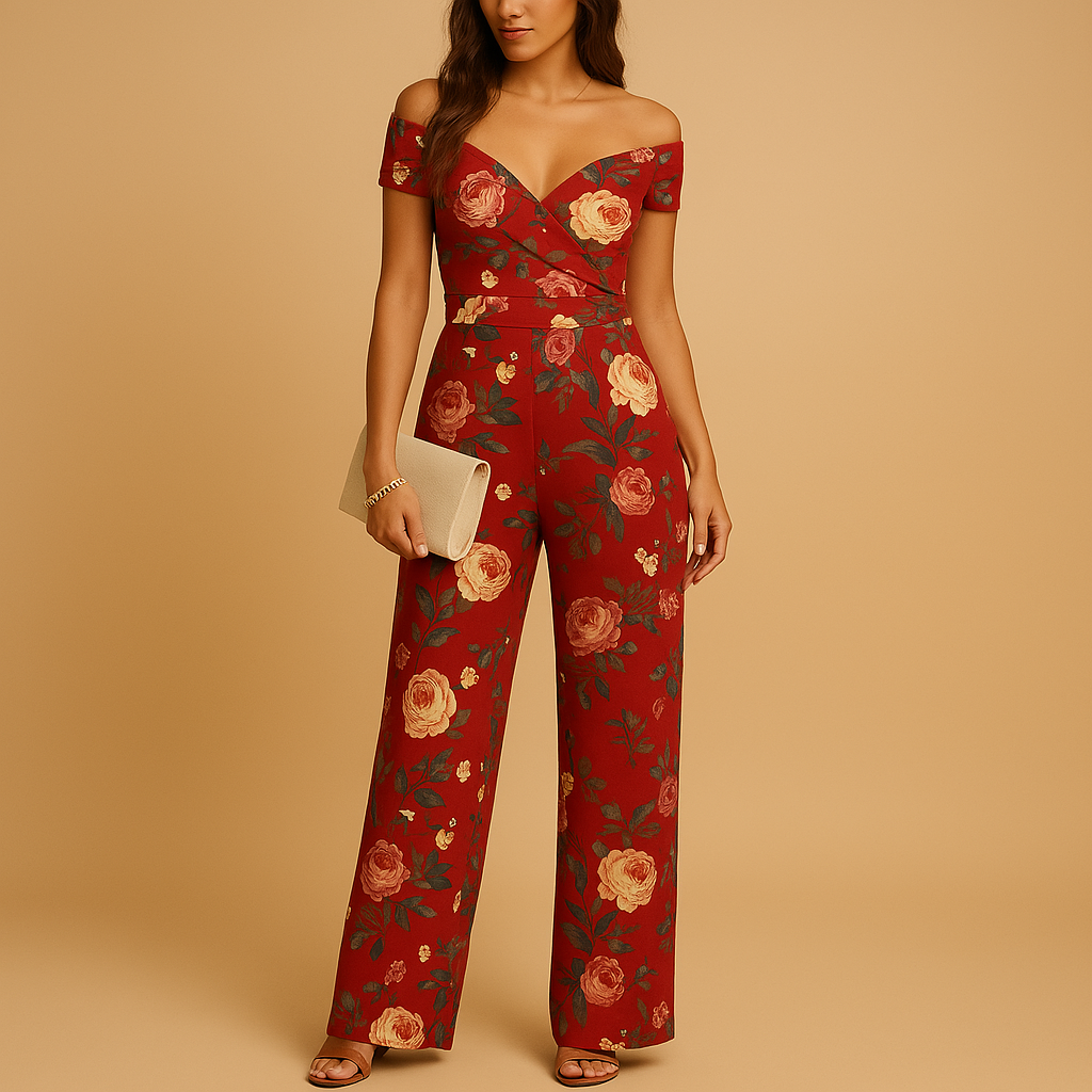 Floral off-shoulder jumpsuit for women | Sophia