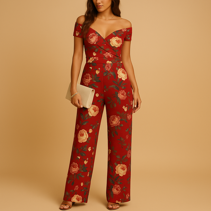 Floral off-shoulder jumpsuit for women | Sophia