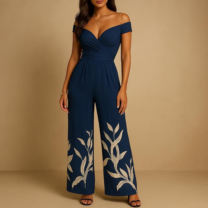 Floral off-shoulder jumpsuit for women | Sophia