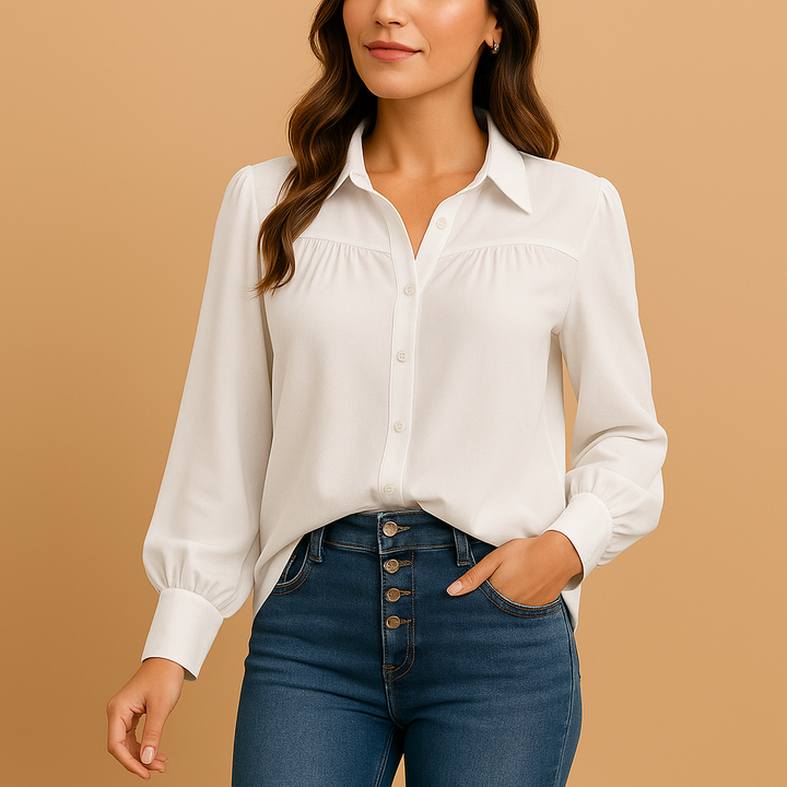 Lantern sleeve elegant blouse for women | Evelyn