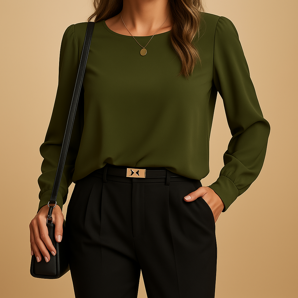 Long-sleeve classic blouse for women | Nora