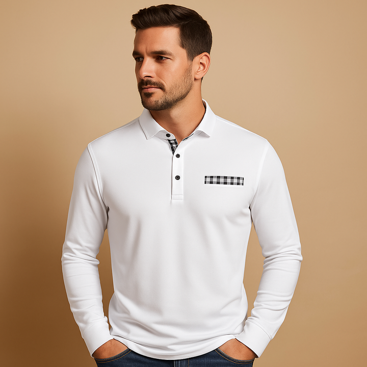 Long sleeve polo shirt for men | Adrian