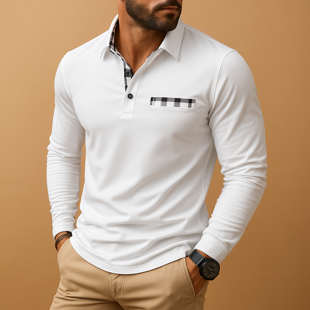 Long sleeve polo shirt for men | Adrian