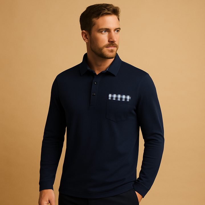 Long sleeve polo shirt for men | Adrian