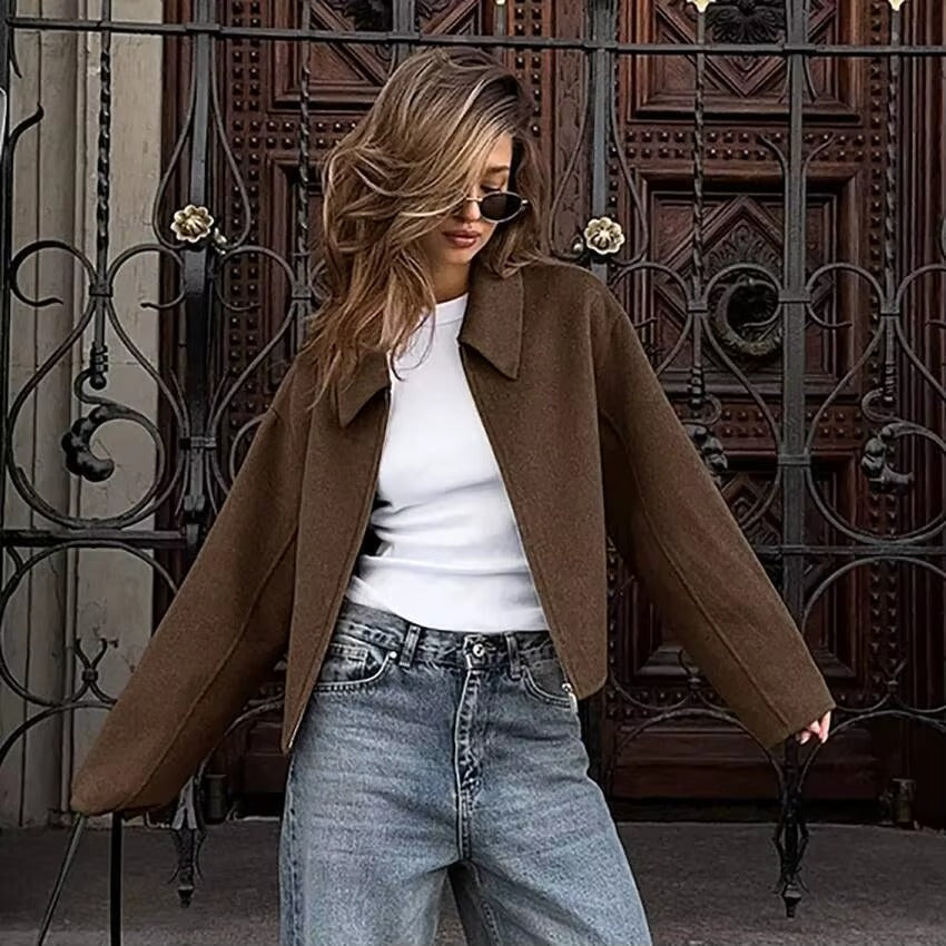 Women's Zipper Collar Jacket