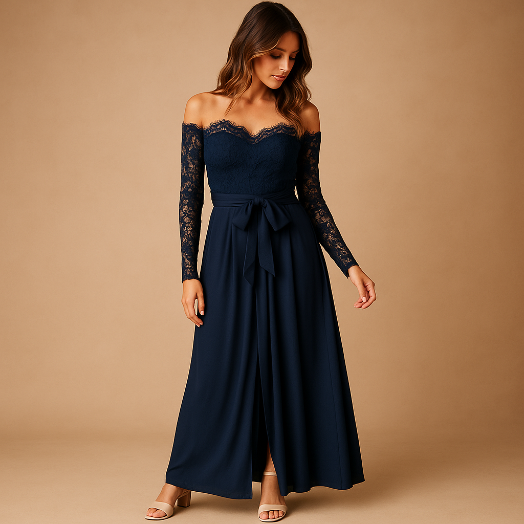 Off-shoulder lace jumpsuit for women | Giselle