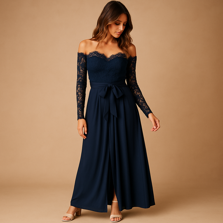 Off-shoulder lace jumpsuit for women | Giselle