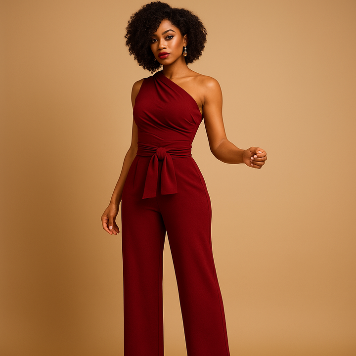 One-shoulder wide leg jumpsuit for women | Naomi
